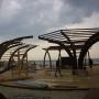 Strctura lamelara lemn molid pentru un club pe plaja