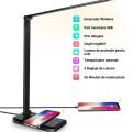 Lampa birou LED,incarcator wireless control tactil, pliabil, 3 niveluri de reglare a luminozitatii, USB, Negru