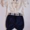 Costum de botez din shantung disponibila la Sisi Children's Boutique