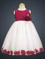 Rochie de gala fete 10 ani cu petale de trandafir