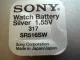 baterie ceas Sony-AG0 plat-317-SR516SW(verso)