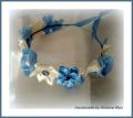 Coronita cu flori satinate realizate handmade