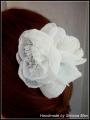 Accesoriu pt par Buchetel de 3 flori albe din in