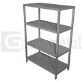 Rastel inox cu 4 rafturi pline 1000x400