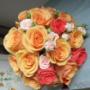 buchet mireasa trandafiri somon