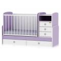 Patut din lemn transformabil pentru copii Maxi Violet