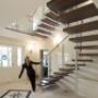 Scari de lux - balustrada din inox cu sticla